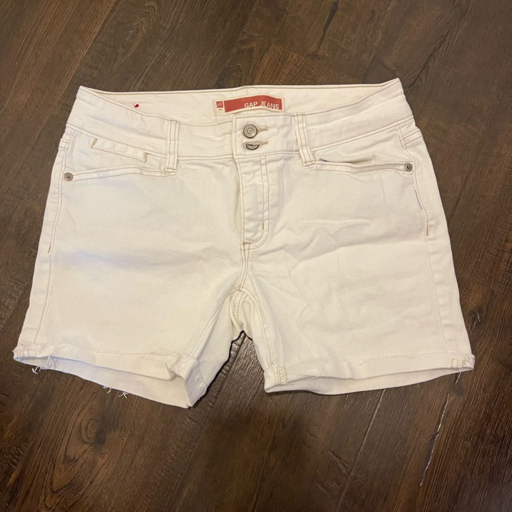 Women white jean shorts